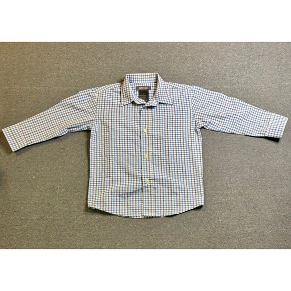 Kenneth Cole Reaction Other - Kenneth Cole Reaction Boys Blue Plaid Long Sleeve Button Down Shirt Size 4T